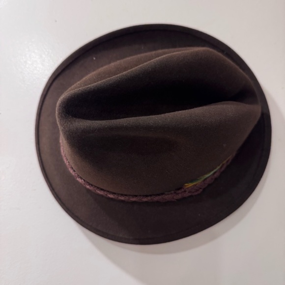 Brown Fedora Hat with Feather - Picture 4 of 6